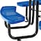 Global Industrial Round Picnic Table, Blue, Perforated Metal, 46 in L, 29-1/2 in H Overall 262078BL - alternate 5
